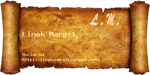Linek Margit névjegykártya